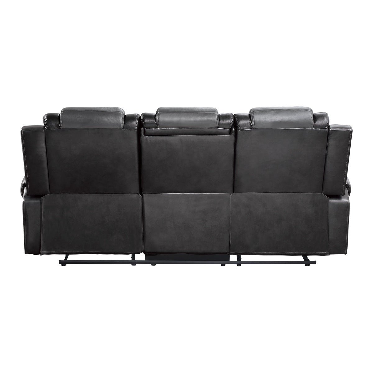 Briscoe Gray Reclining Sofa With Drop Down Table