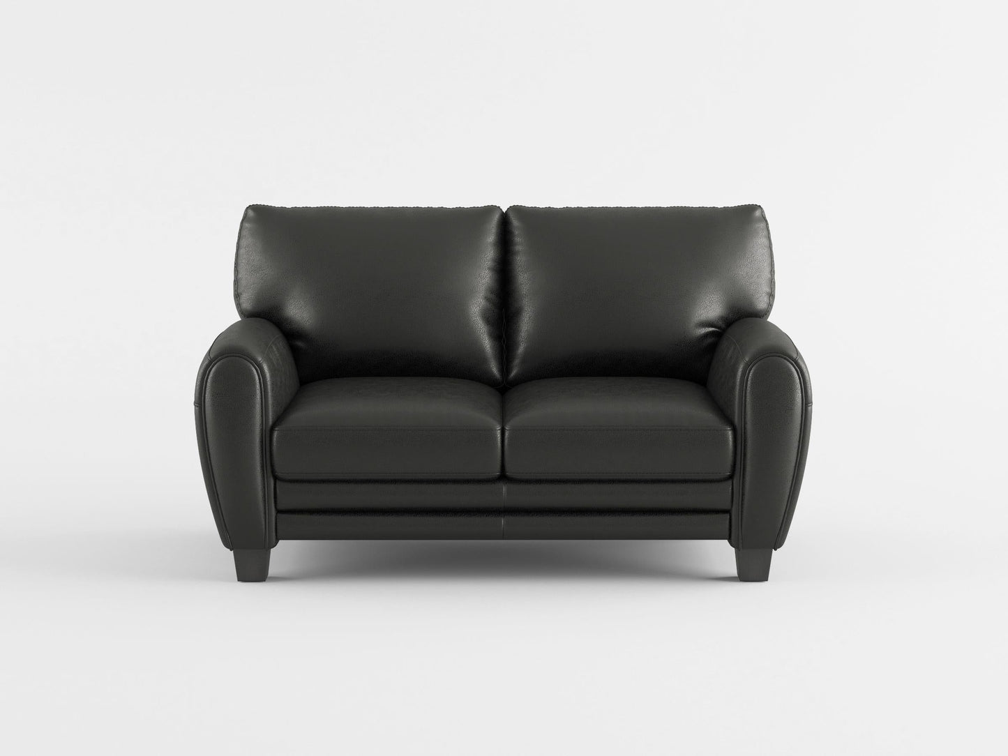 Rubin Dark Brown Faux Leather Loveseat