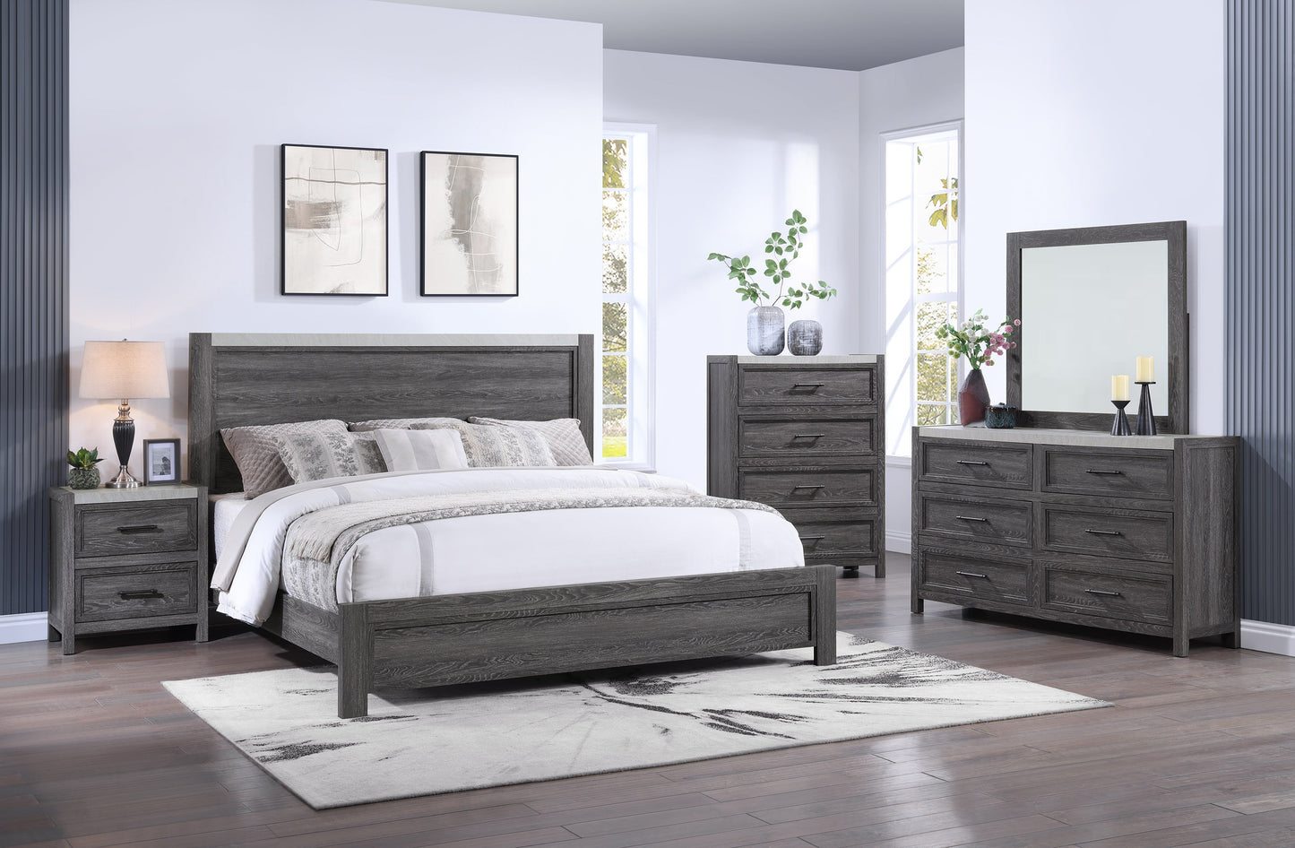 Madsen Gray Queen Panel Bed