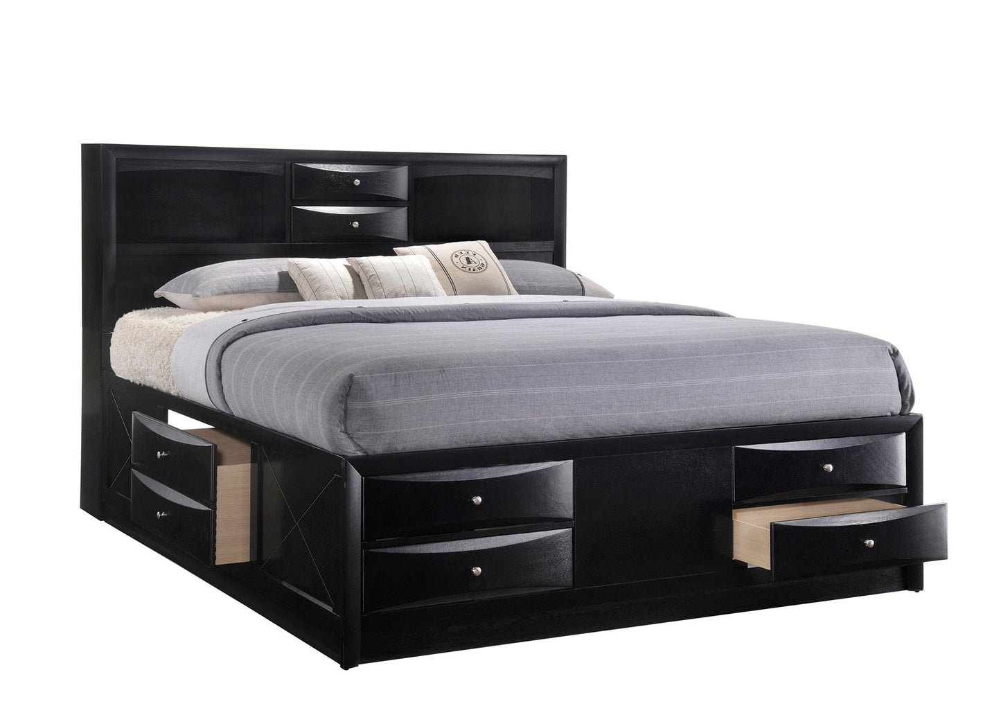 Emily Black King Storage Platform Bed