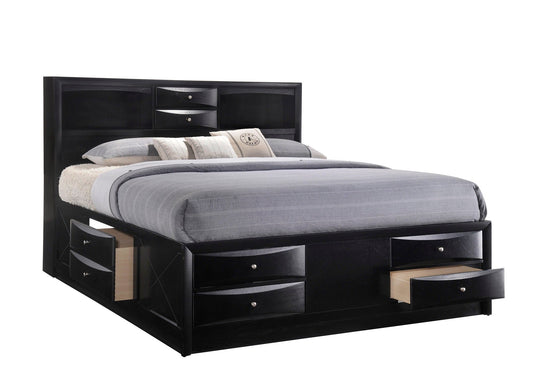 Emily Black King Storage Platform Bed