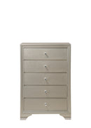 Lyssa Champagne LED Upholstered Panel Bedroom Set