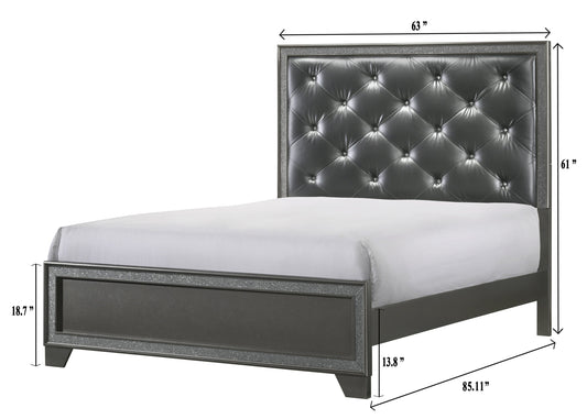 Kaia Gray King Panel Bed