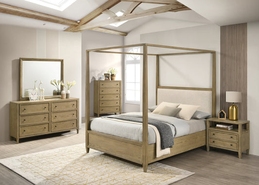 Sienna Rustic Natural Canopy Platform Bedroom Set