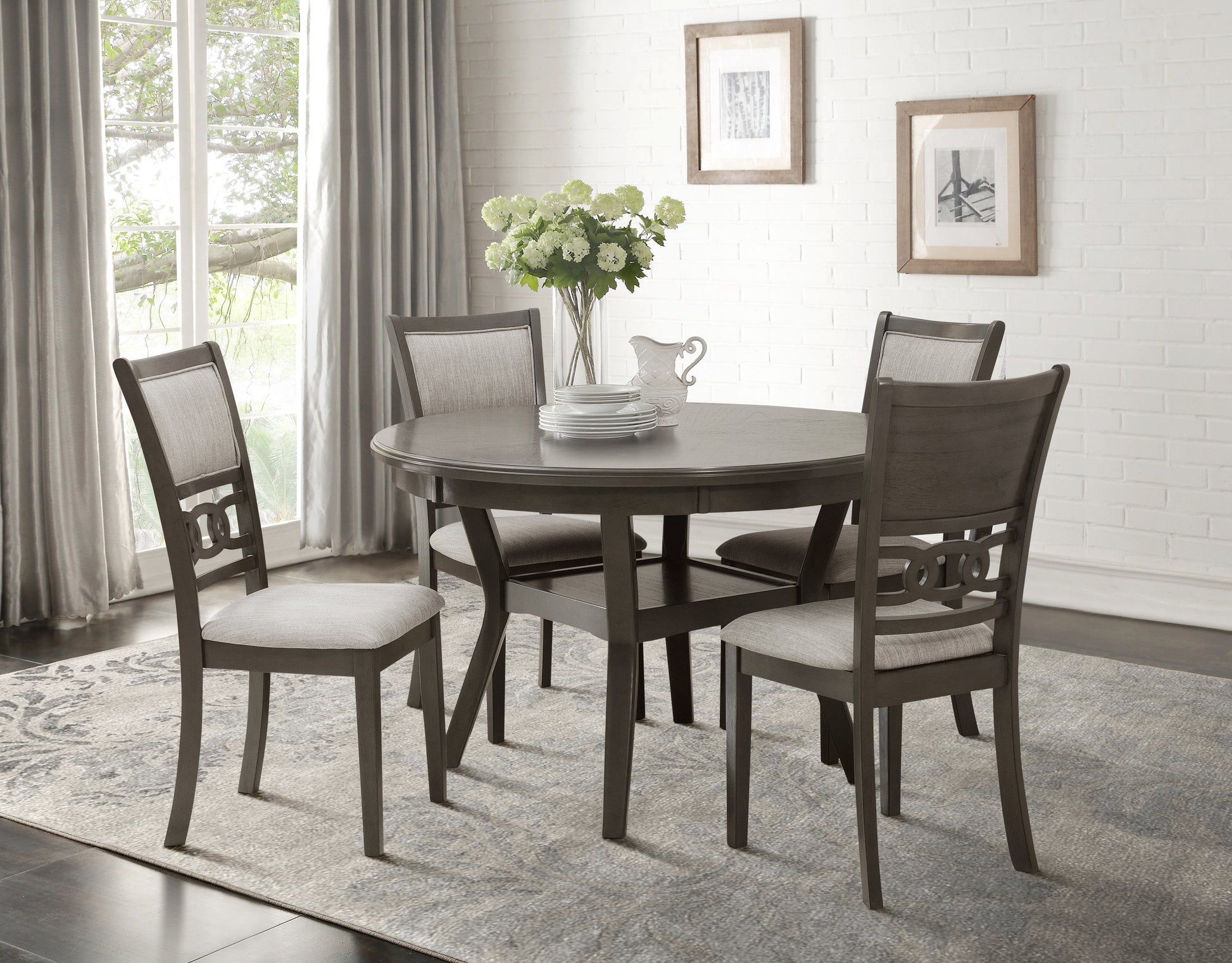 gray 5 piece dining set