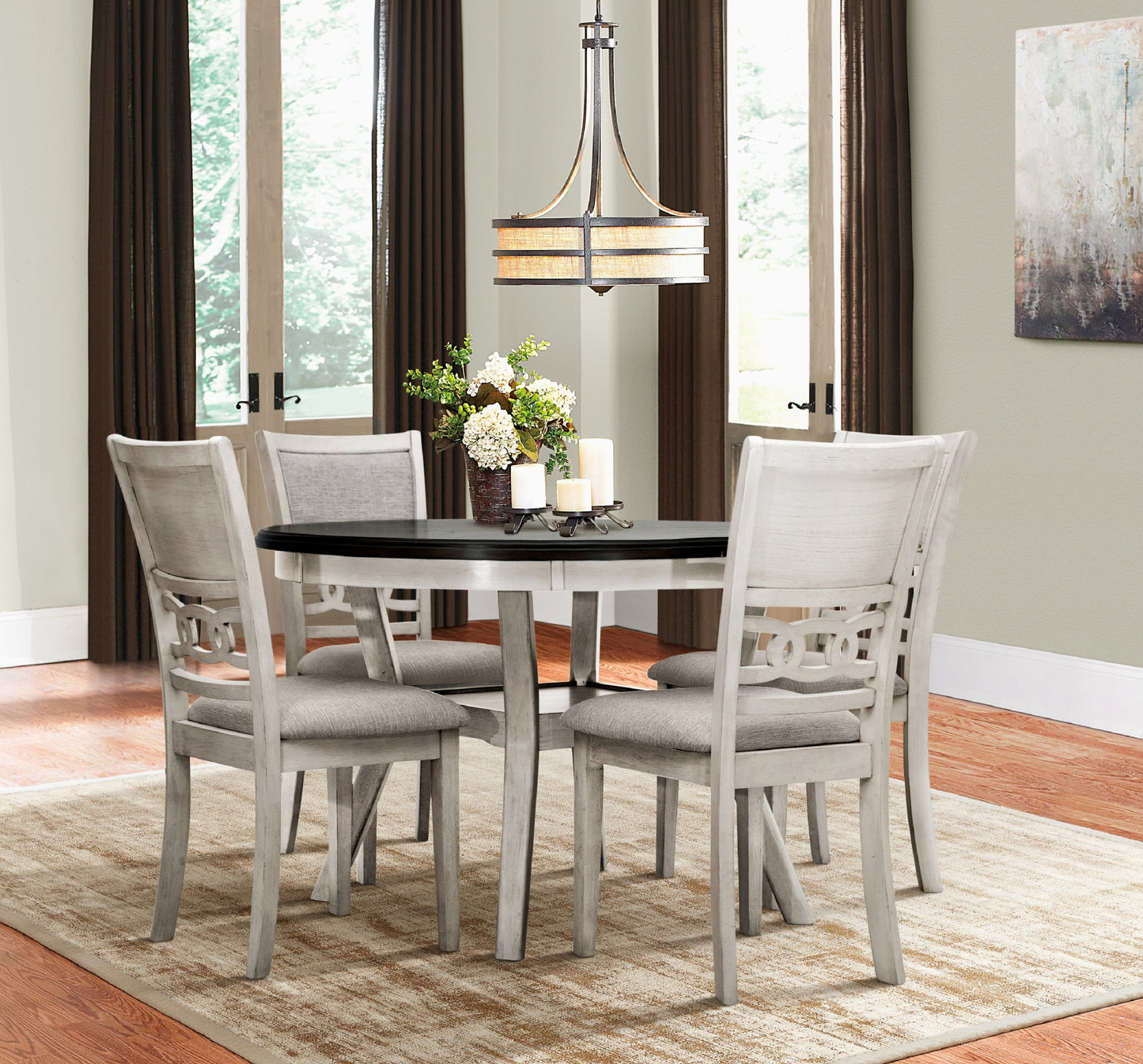 white 5 piece dining set