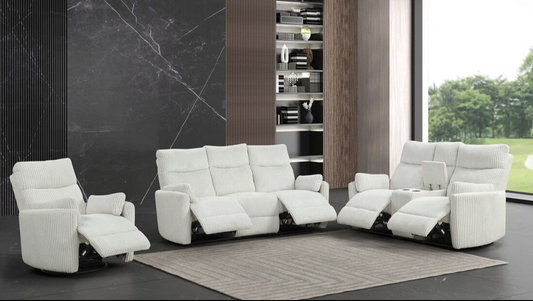 Peppi Beige 3-Piece Reclining Living Room Set