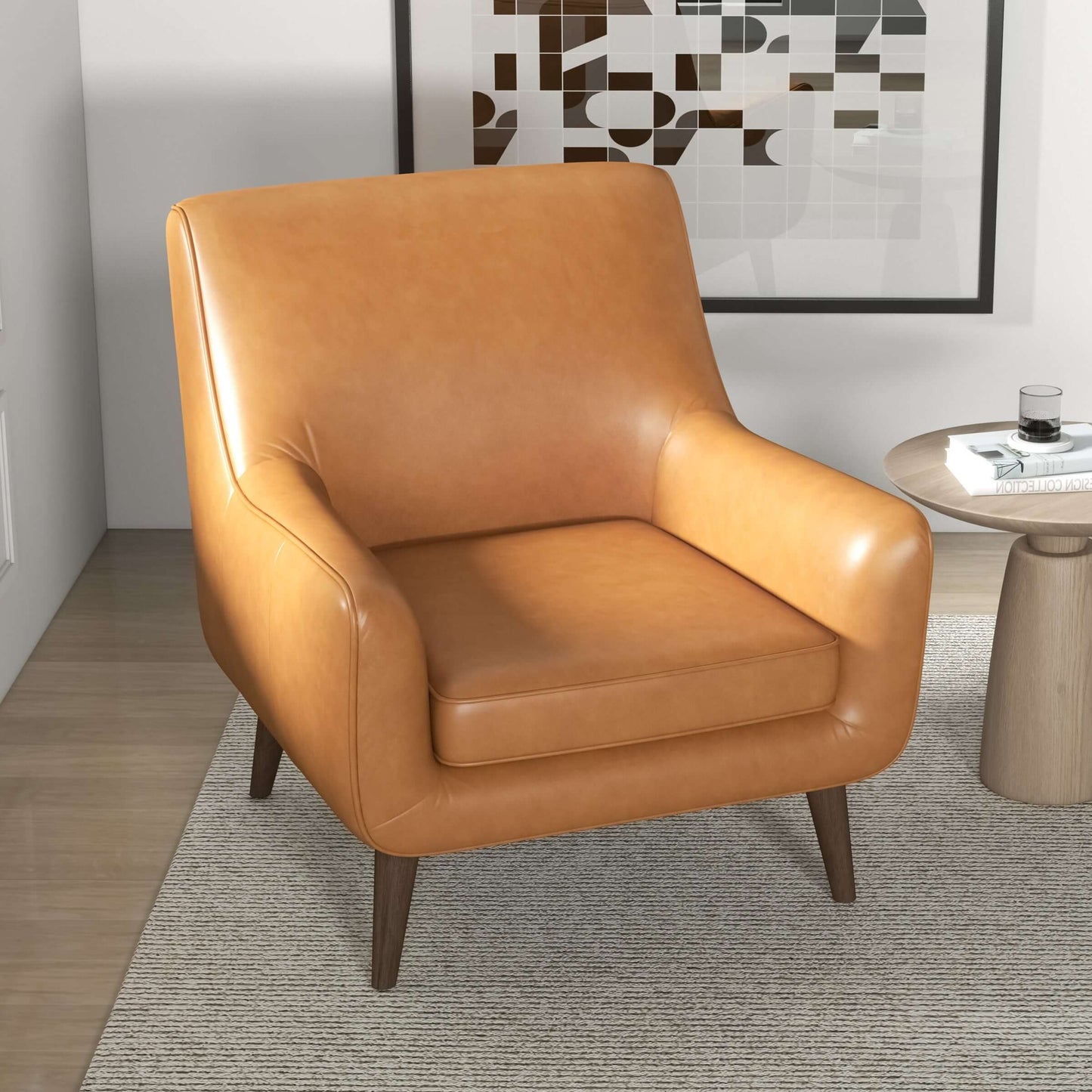 Lexi Tan Leather Lounge Chair
