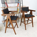 Athena Counter Chair in Black Leather