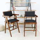 Athena Counter Chair in Black Leather