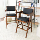 Athena Counter Chair in Black Leather