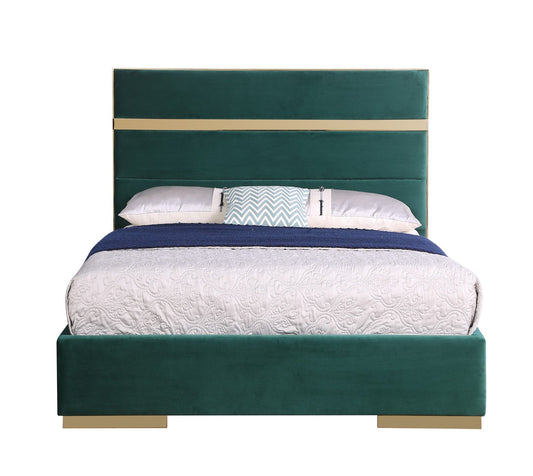 Cartier Green/Gold King Platform Bed