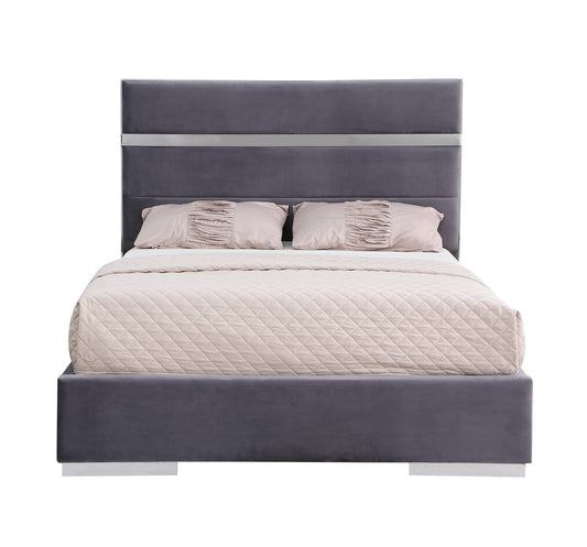 Cartier Gray/Gold King Platform Bed