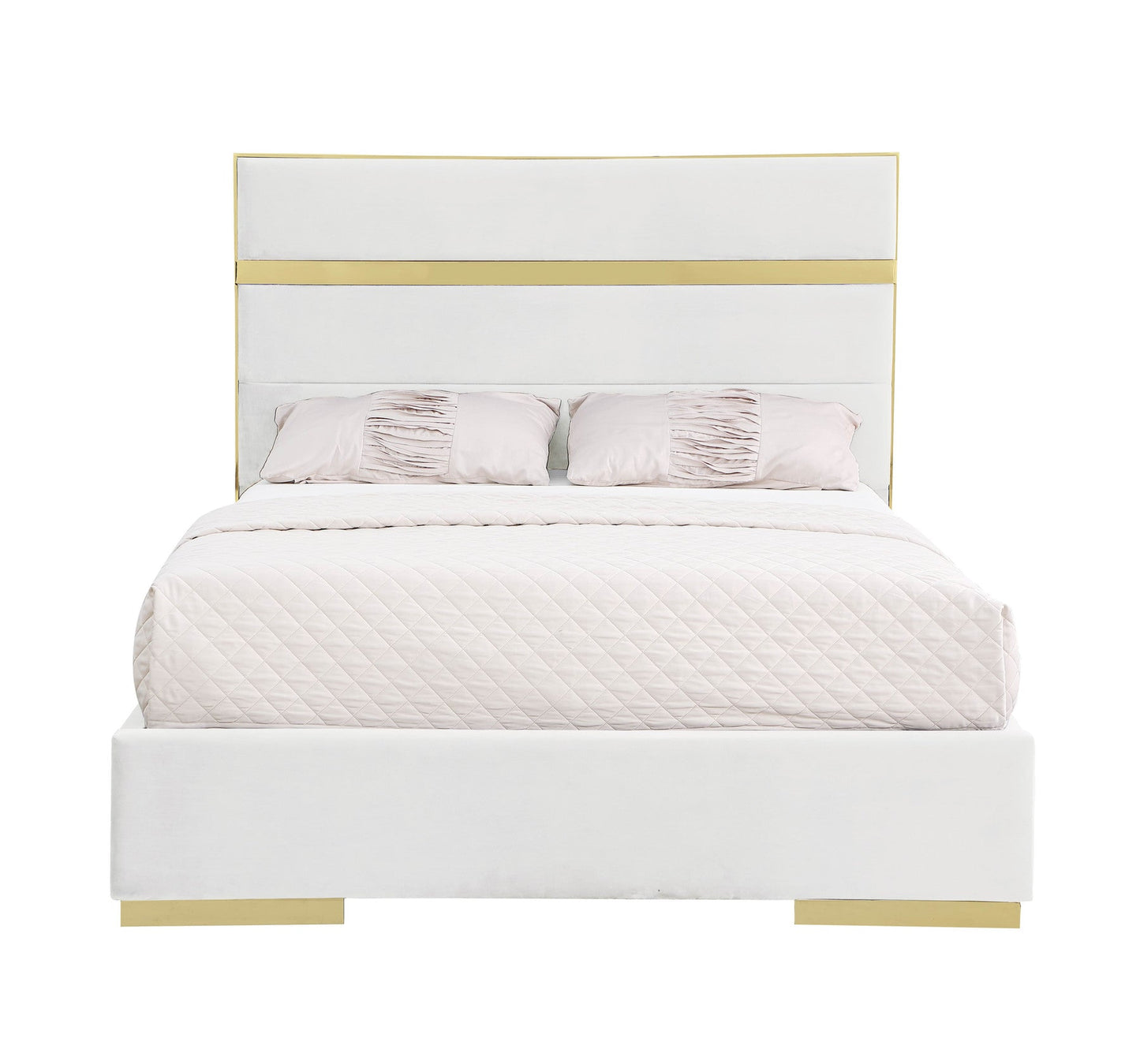 Cartier Ivory/Gold King Platform Bed