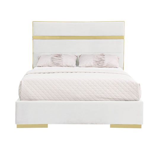 Cartier Ivory/Gold King Platform Bed