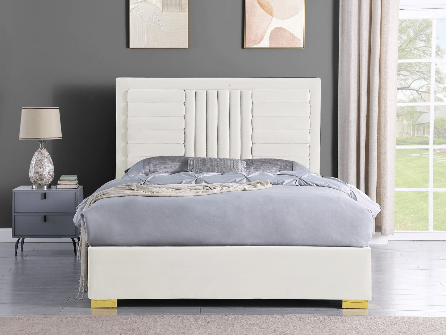 B820 Anita (Ivory) King Bed - Eve Furniture