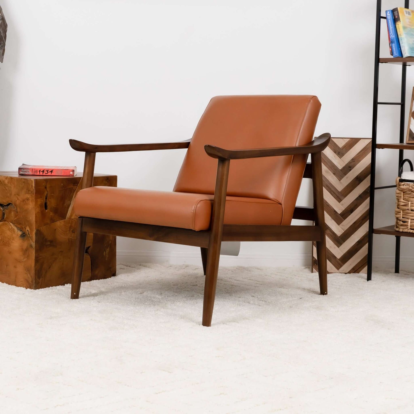 Brandon Tan Leather Lounge Chair