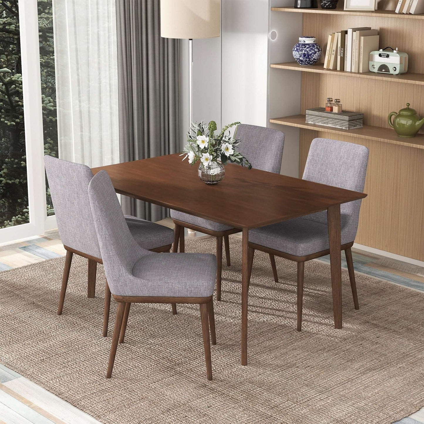 Carlos Solid Wood Dining Table Walnut / 47"