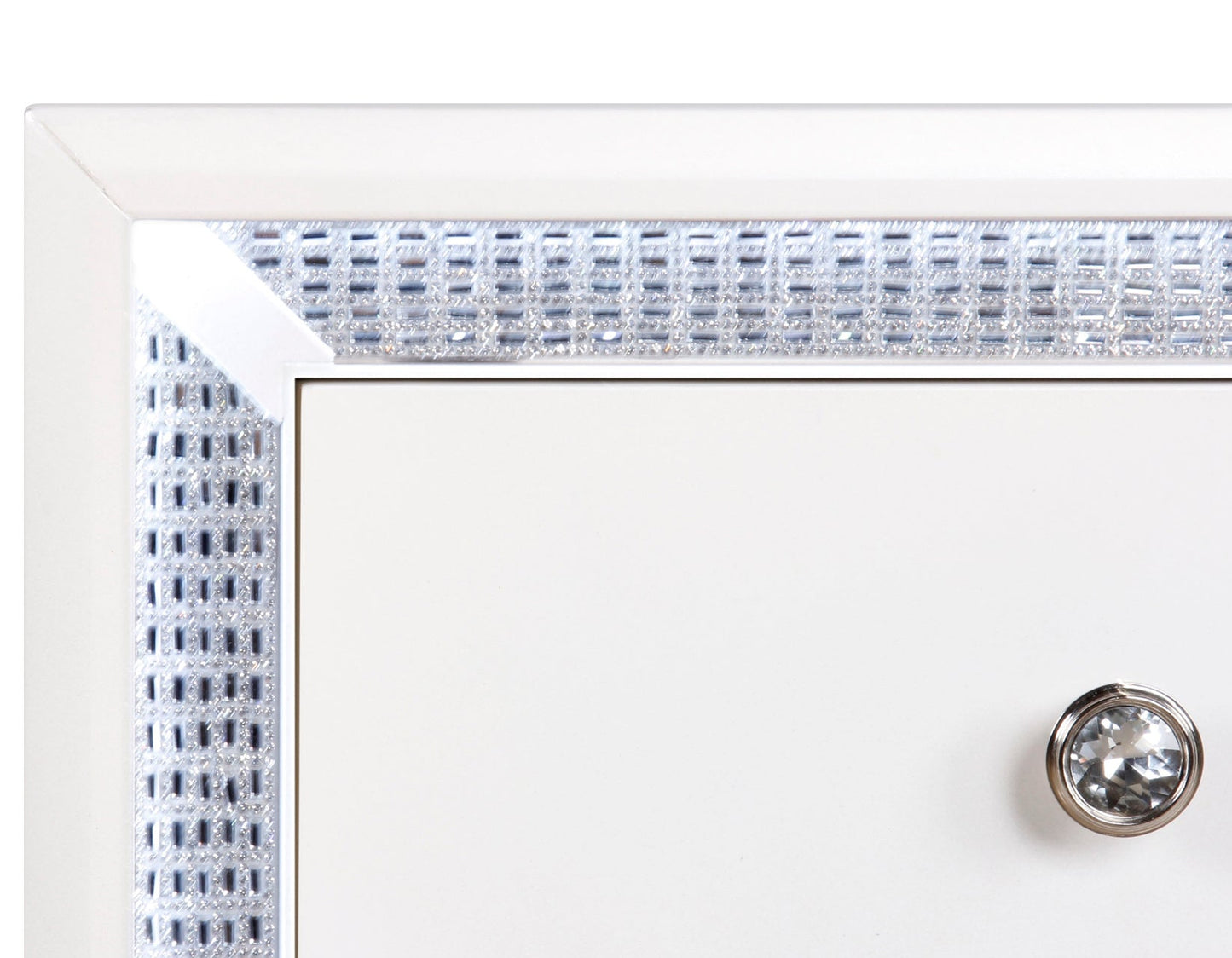 Cassie Illuminating Glam Nightstand, Shimmering Pearl Finish