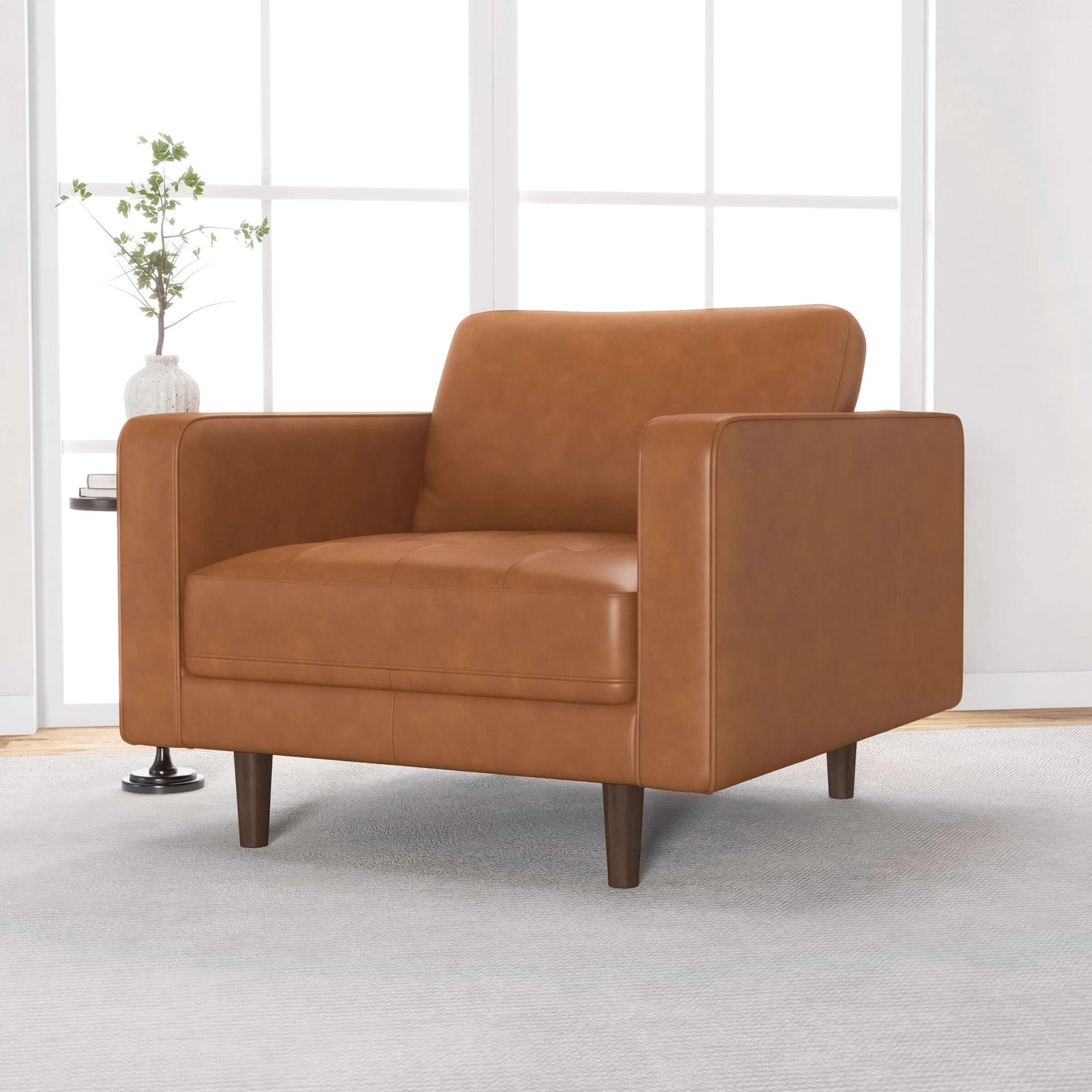 Tessa Tan Leather Lounge Chair