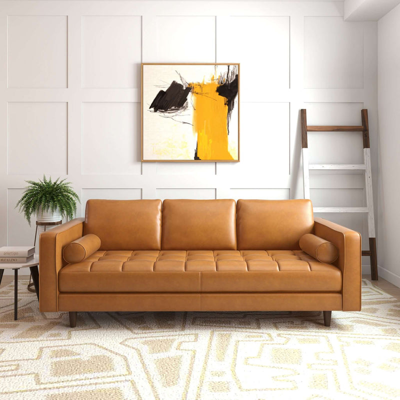 Tessa Tan Leather Sofa
