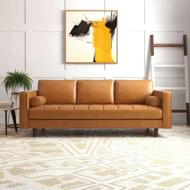 Tessa Tan Leather Sofa