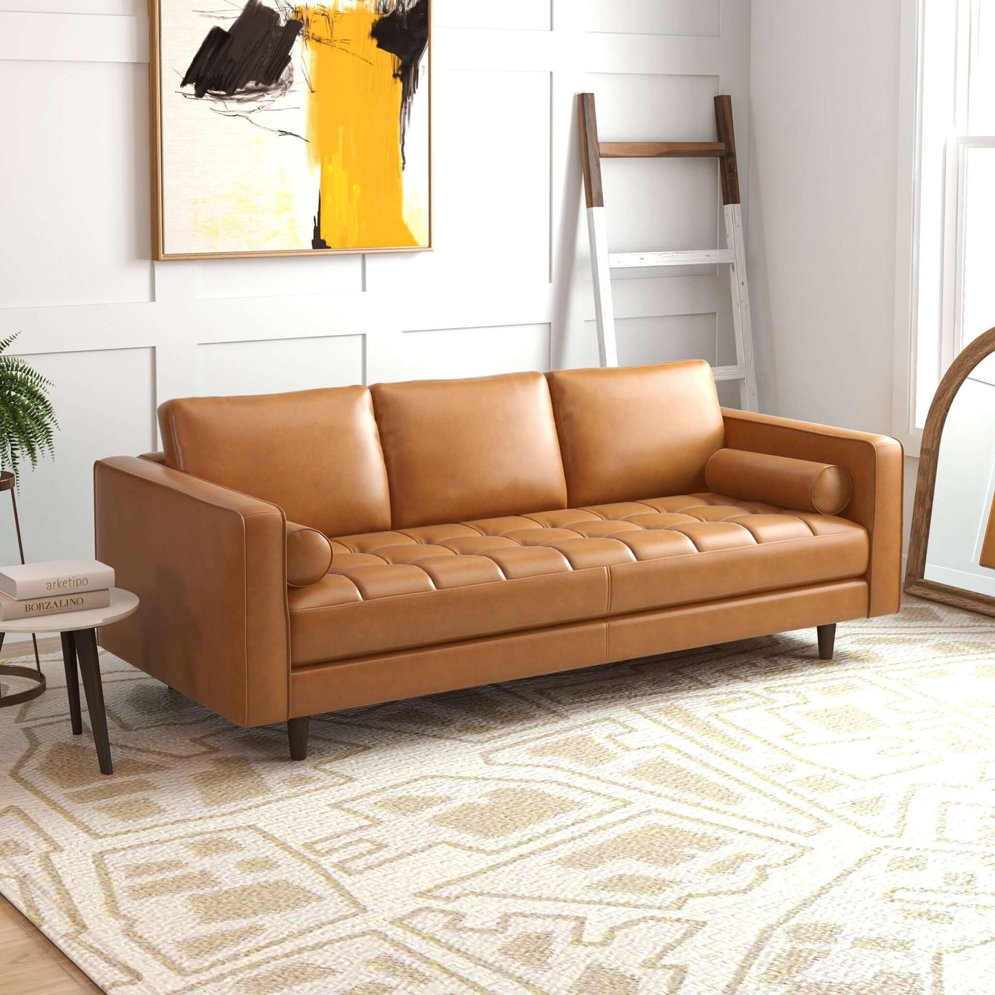 Tessa Tan Leather Sofa
