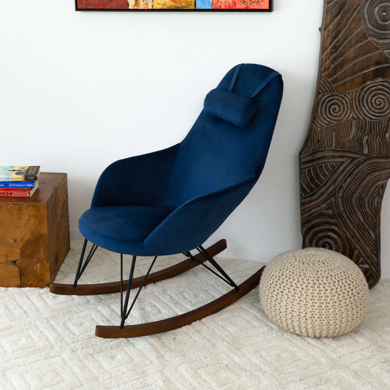 Chloe Grey Linen Rocking Chair