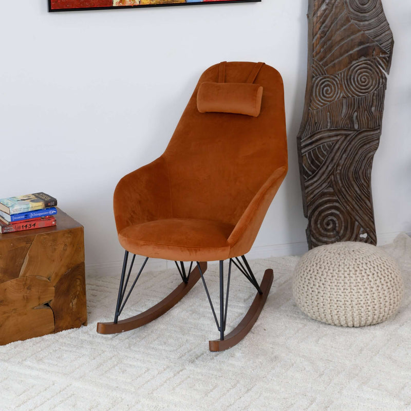 Chloe Grey Linen Rocking Chair