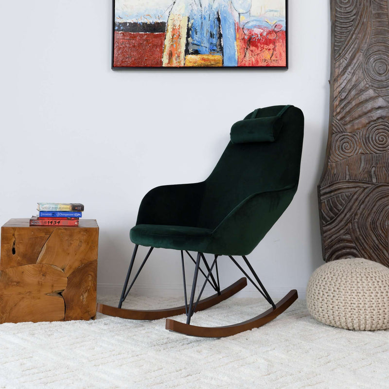 Chloe Grey Linen Rocking Chair