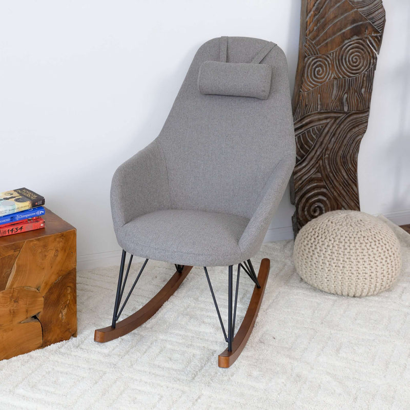 Chloe Grey Linen Rocking Chair