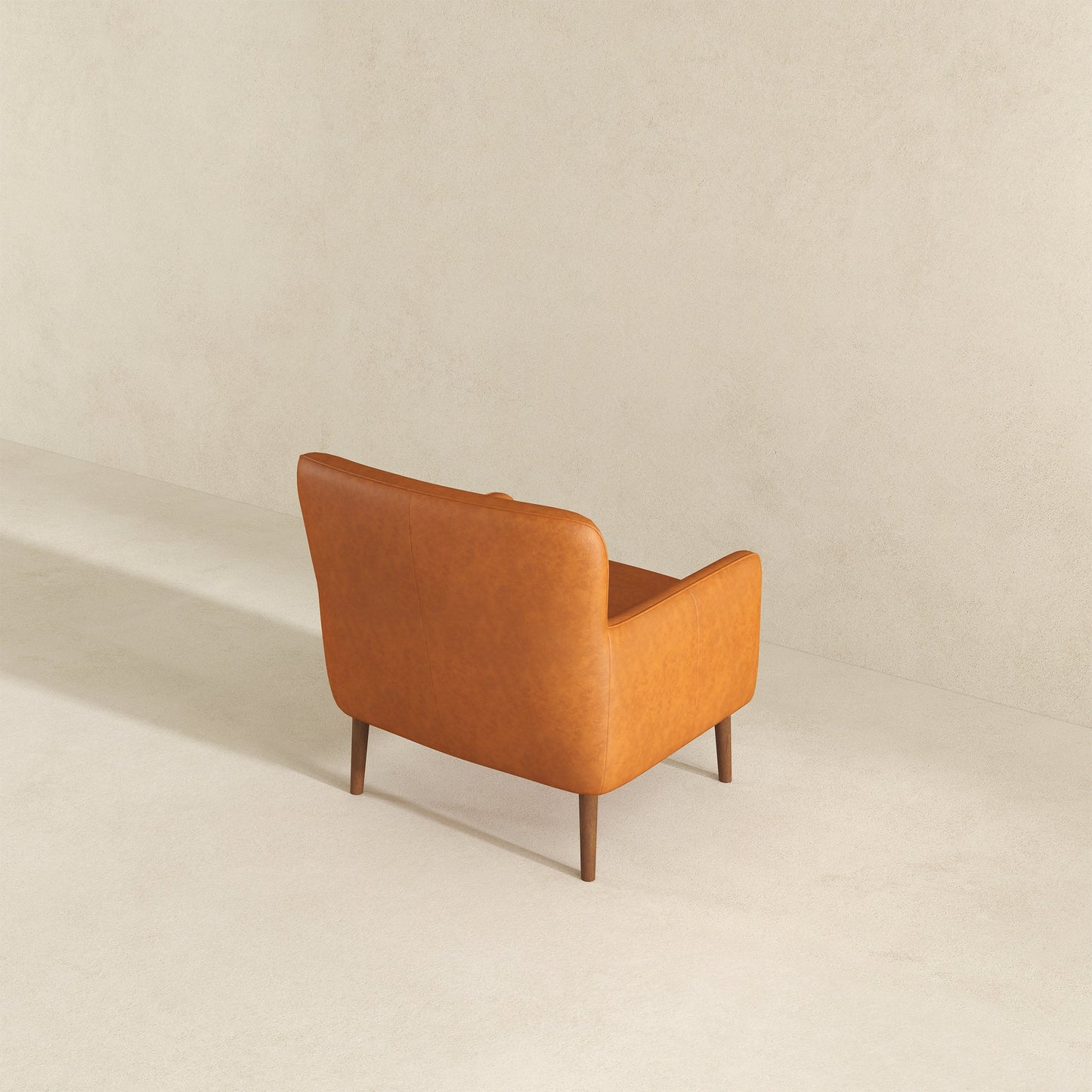 Claire Tan Genuine Leather Lounge Chair