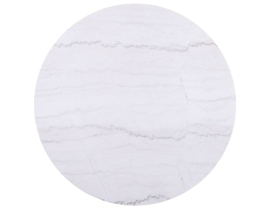 Colvin 36″ Round Castered White Marble Top Coffee Table, Toffee Finish