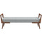Cora Grey Fabric Bench
