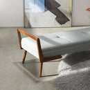 Cora Grey Fabric Bench