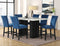 Stockholm Blue 7-Piece Faux Marble Counter Height Set