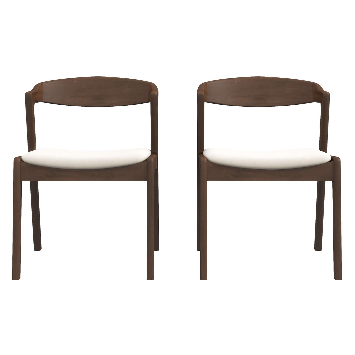 Dakota Mid-Century Modern Solid Wood Velvet Dining Chair (Set of 2) Cream