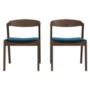 Dakota Mid-Century Modern Solid Wood Velvet Dining Chair (Set of 2) Cream