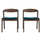 Dakota Mid-Century Modern Solid Wood Velvet Dining Chair (Set of 2) Cream