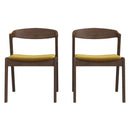 Dakota Mid-Century Modern Solid Wood Velvet Dining Chair (Set of 2) Cream