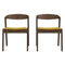 Dakota Mid-Century Modern Solid Wood Velvet Dining Chair (Set of 2) Cream