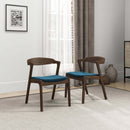 Dakota Mid-Century Modern Solid Wood Velvet Dining Chair (Set of 2) Cream