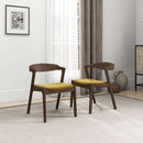 Dakota Mid-Century Modern Solid Wood Velvet Dining Chair (Set of 2) Cream