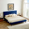 Dillon Velvet Platform Bed Queen / Teal