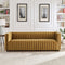 Dominic Channel Tufted Velvet Sofa Dark Yellow Velvet