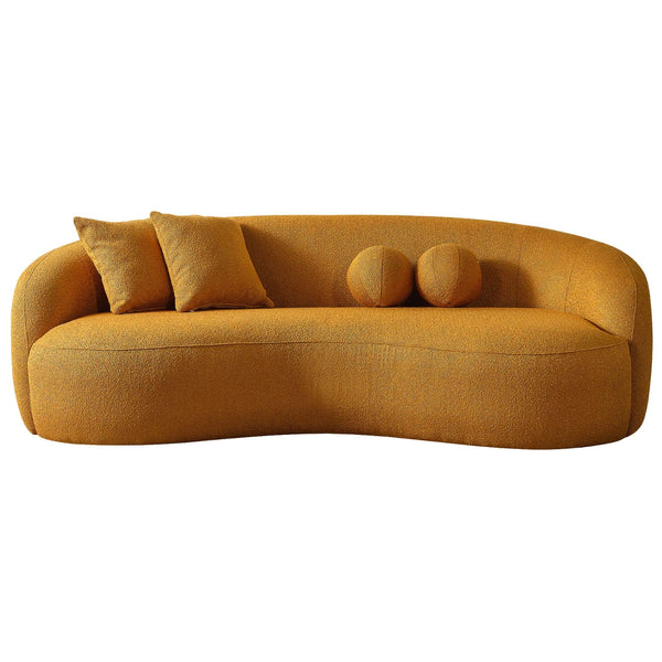 Blair Orange Curvy Boucle Sofa