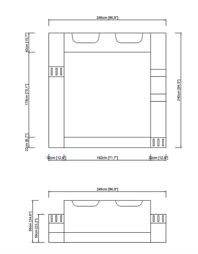 Matrix Black/White Queen Bed B126