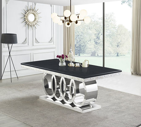 D620 GIOVANNI  TABLE  - BLACK & CHROME