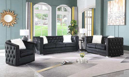 Black Velvet Sofa