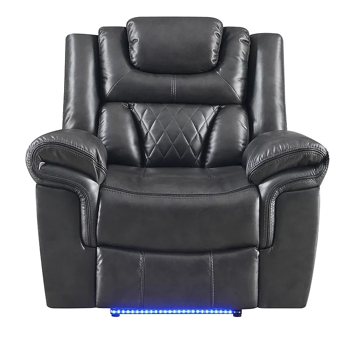 Party Time Grey Power Reclining Living Room Set
